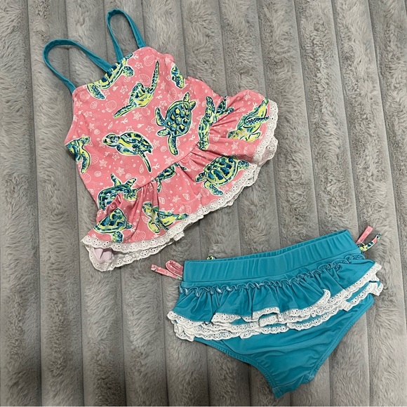 New Love and Grow 3T Turtle Swimsuit Tankini Set